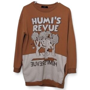 Humi's Revue Brown/Pumpkin and White Sweatshirt With Pockets